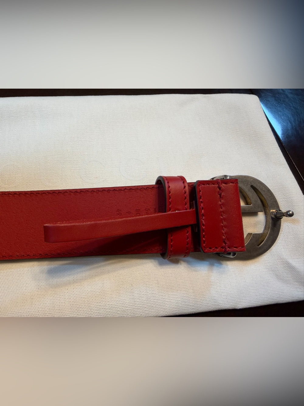 New Gucci GG Logo Belt Red Size 38 / 95 cm Fits a Waist 34 - 38 - Picture 9 of 13